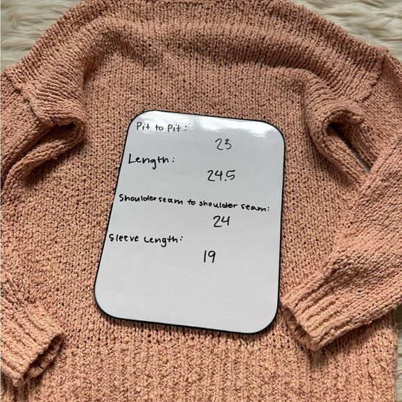 By Anthropologie The Need-It Oversized Mock Neck Sweater in Peach - XS - Picture 6 of 6